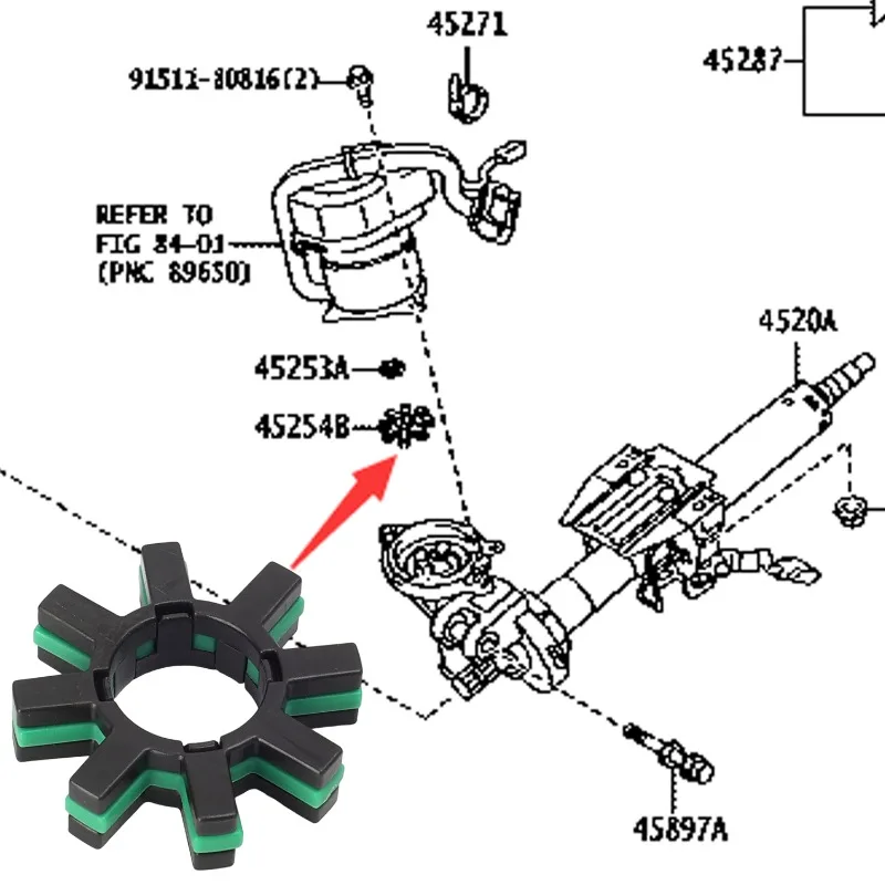 Car Coupling Gear Steering Coupler Gear 45254‑28040 Motor Ring Gear Shaft Kit for Avalaon Camery Steering Coupler Gears 1-10Pcs