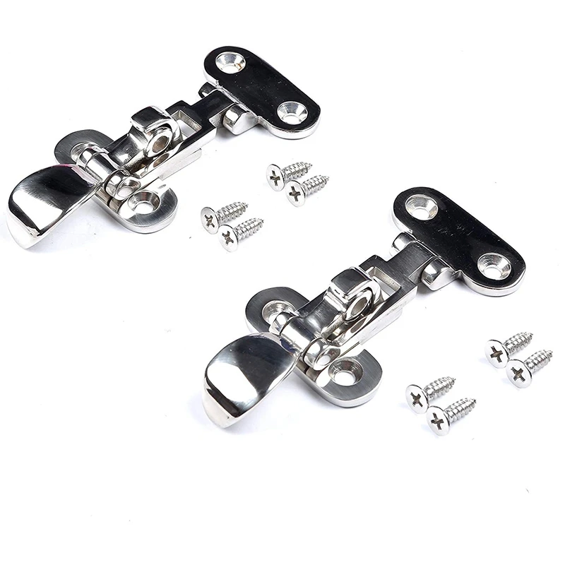 2Pcs Marine Boat Deck Lock Hasp 316 Stainless Steel Lockable Hold Down Clamp Anti-Rattle Latch Fastener Boat Yacht Accessory Wit