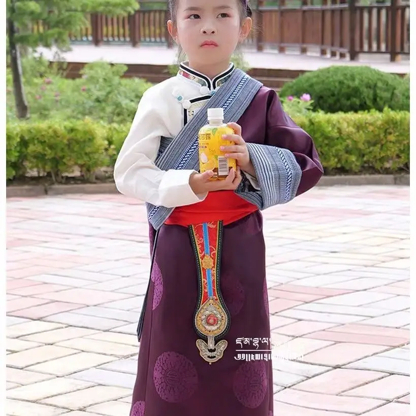 Filles enfants danse Kangba vêtements tibétains nouvelle Robe tibétaine mode tibétaine