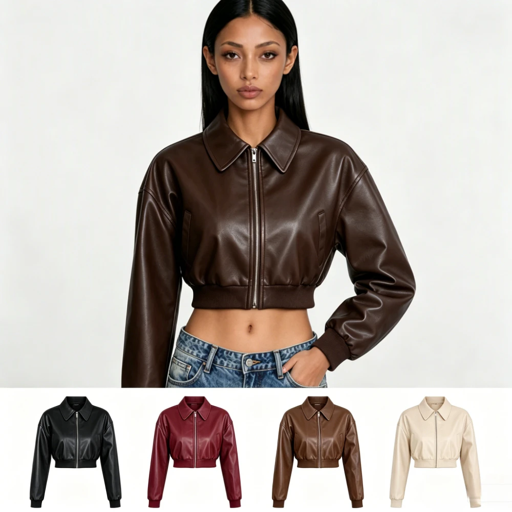 Damen-Herbstjacken mit Gürtel, kurze Lederjacken, elegante, schmale, warme Damenjacke, Street-Chic, lässige Vintage-Jacke, Neu – Detail 28