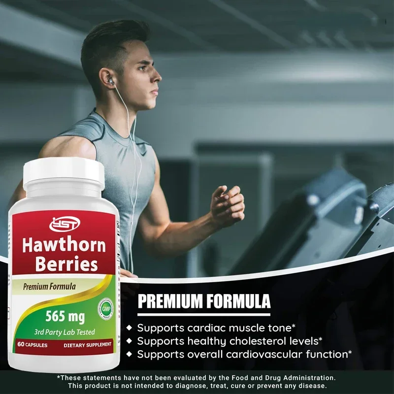 

Ягоды боярышника 565 миллиграмм с 60 капсулами (1 бутылка), поддерживающие здоровые уровни холестерина