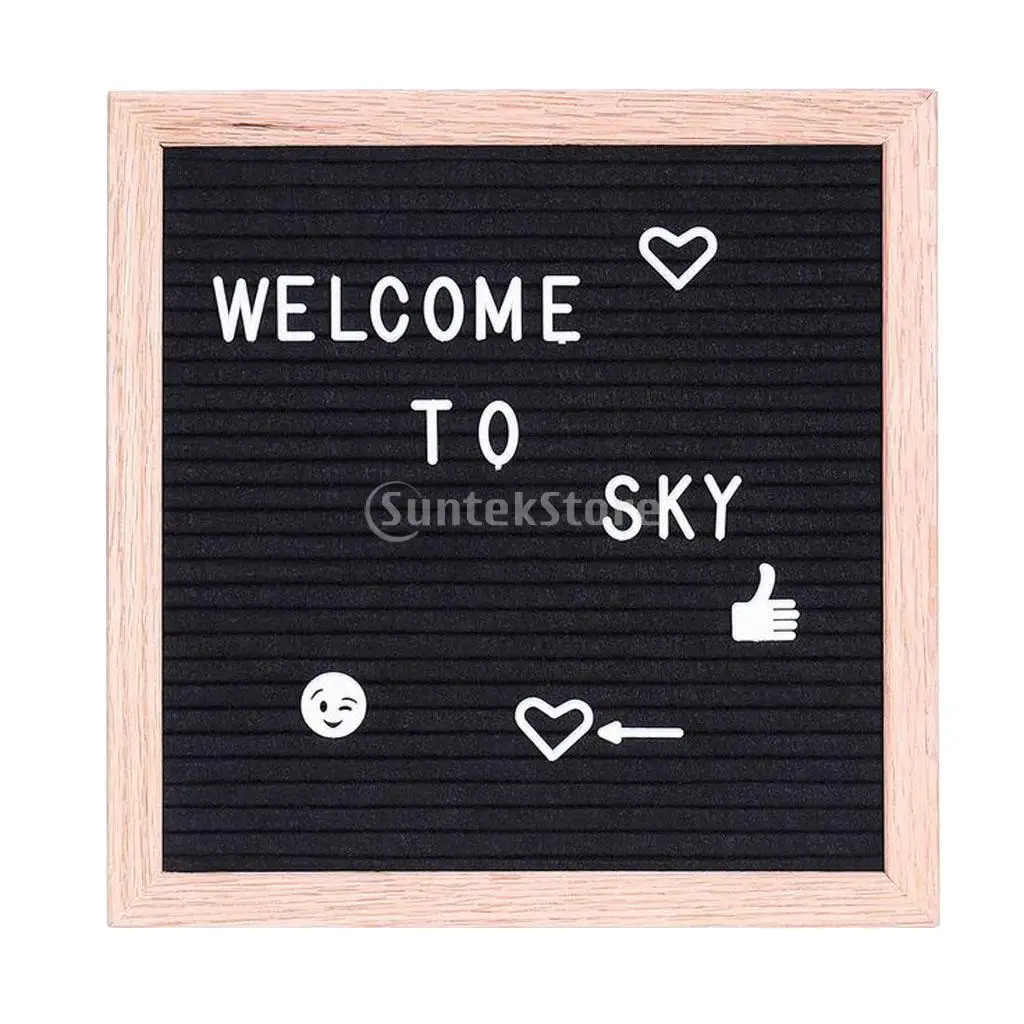 

Letter Board With 340 Interchangeable -10'' X 10'' With Oak Frame And Felt Memo