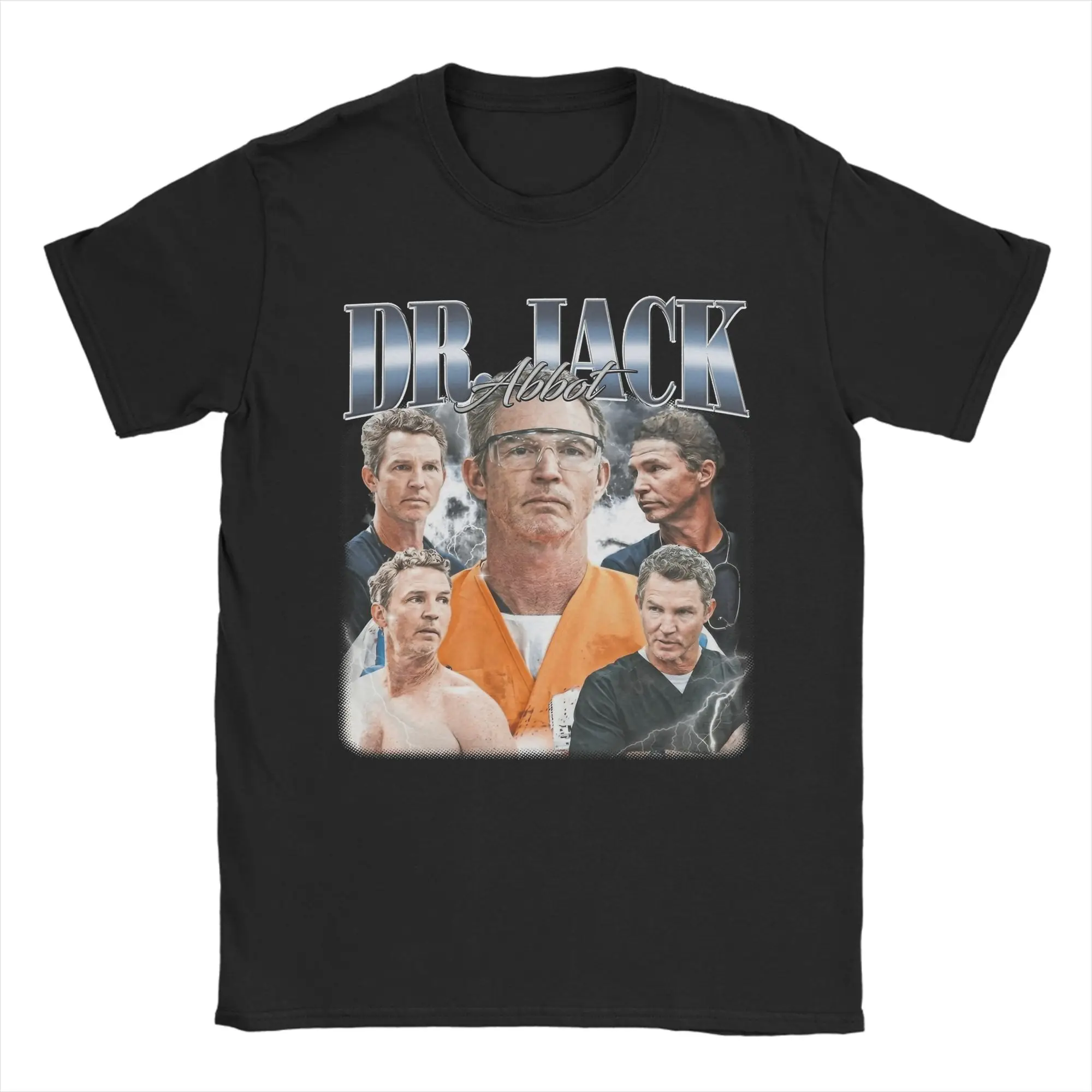Vintage Dr. Jack Abbott The Pitt Tv Show T Shirts for Men 100% Cotton T-Shirts Round Collar  Tees Short Sleeve Clothes Plus Size