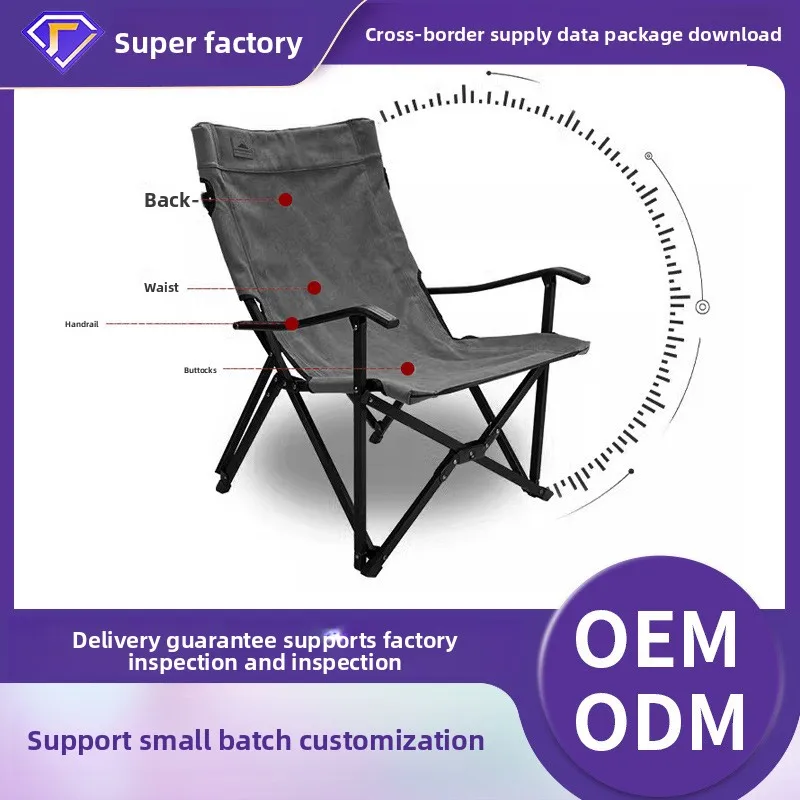 

Foldable Poly Cotton Canvas Camping Chair with Backrest Portable Outdoor Lounger for Fishing Hiking and Long Sessions