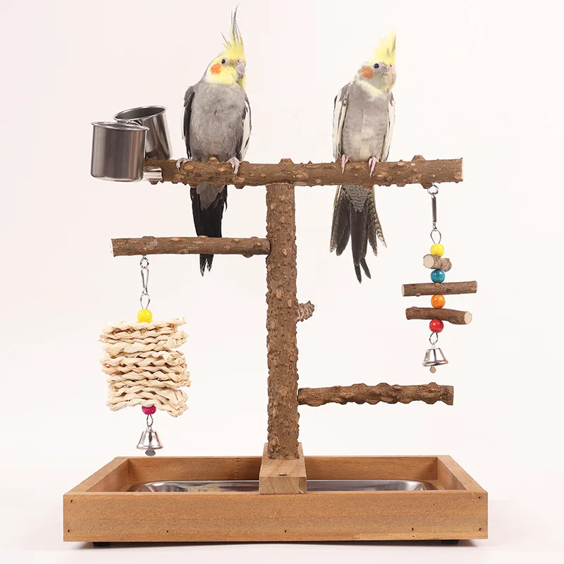Soporte de loro de madera de pimienta Natural de Sichuan, garra de molienda, plataforma de varilla de molienda, accesorios de anillo oscilante