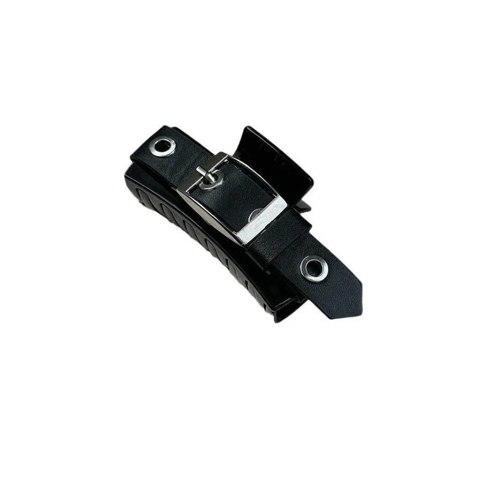 Jepit Rambut Tali Kulit Hitam Modis Gaya Punk Jepit Hiu Elegan Aksesori Rambut Unik Bentuk Persegi