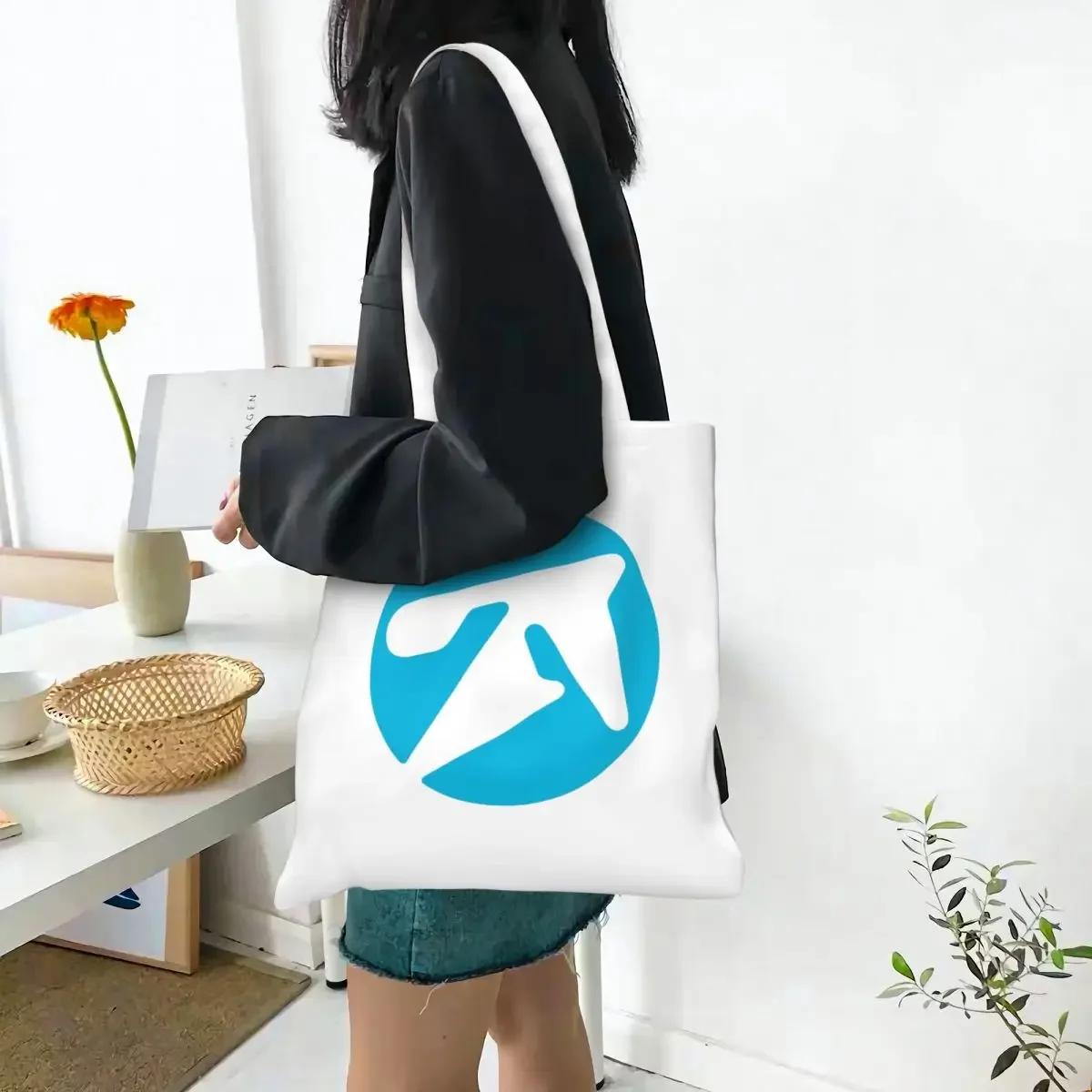 Aphex Twin Richard D Tote Bags Women Handbag Canvas College Shoulder Bag Reusable Grocery Bag