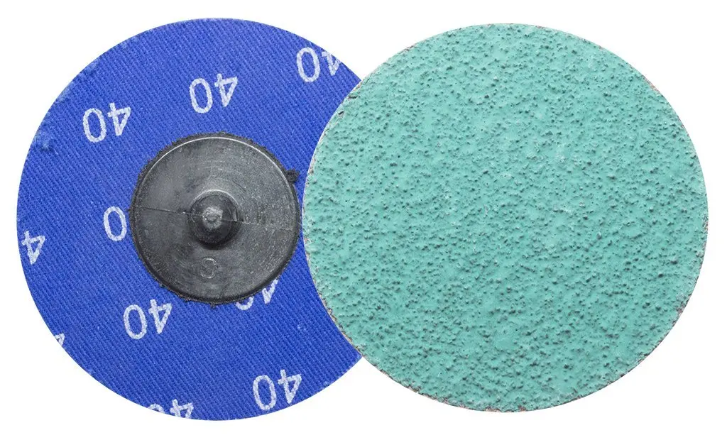 Abrasives 3 Inch Sanding Discs Quick Change Green Zirconia, Male R Type Backing - Drill & Die Grinder Sanding Disc for Deburring