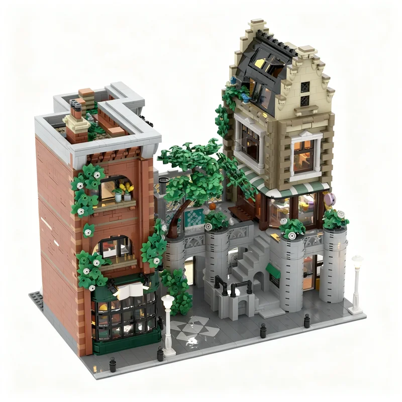 Kids Education Center - 5708pcs MOC City Center Modulair straatbeeldmodel