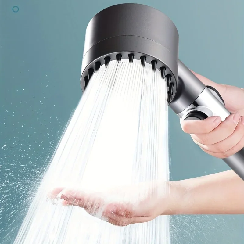 1pc Love Heart Shower Head With 3 Modes And Massage Filter - Enhance Your Bathing Experience With High Pressure And Massage Spra