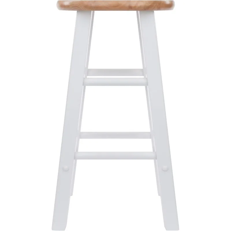 Element Thekenhocker, Natur & Weiß, 24", 2-teiliges Set