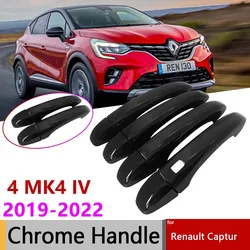 Anti-scratch for Renault Captur 2 II MK2 XJB HJB HJE 2019 2020 2021 2022 Gloss Black Door Handle Cover Car Exterior Accessories