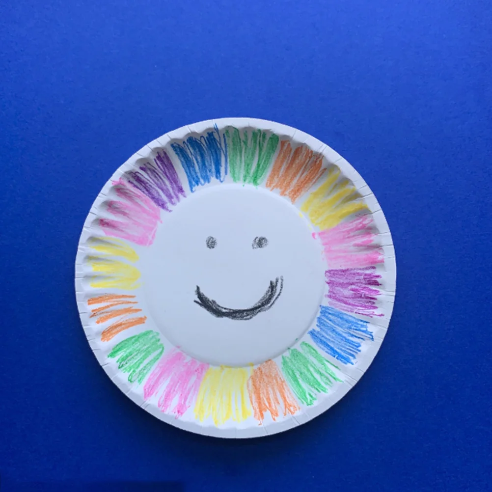 

50Pcs Disposable Paper Plates for DIY Multi-Purpose Pulp Plates Drawing Accessories Safe Non-Toxic Long-Lasting