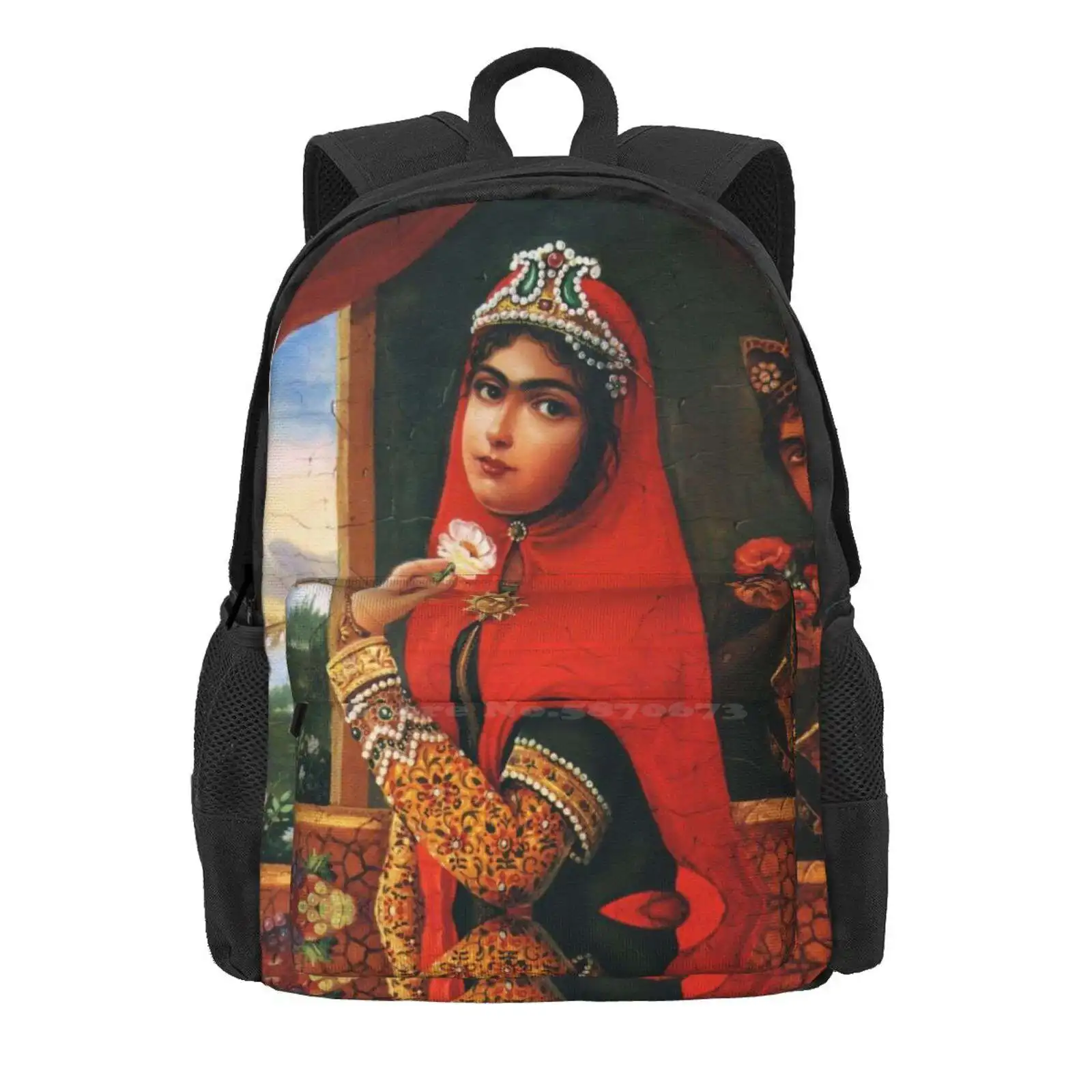 Qajar Mädchen. Iranische Malerei von Shakiba. Persische Kunst heißer Verkauf Rucksack Mode Taschen iranische persische Kunst Shakiba