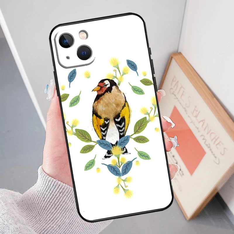 European Goldfinch Funda Case For iPhone 16 11 12 13 14 15 Pro Max Plus Mini X XR XS Max SE 2020 2022 Cover