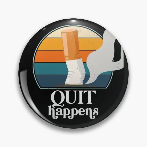 Quit Happens Funny Retro Sunset Quit S  Soft Button Pin Fashion Jewelry Metal Collar Lover Creative Women Funny Hat Decor Brooch