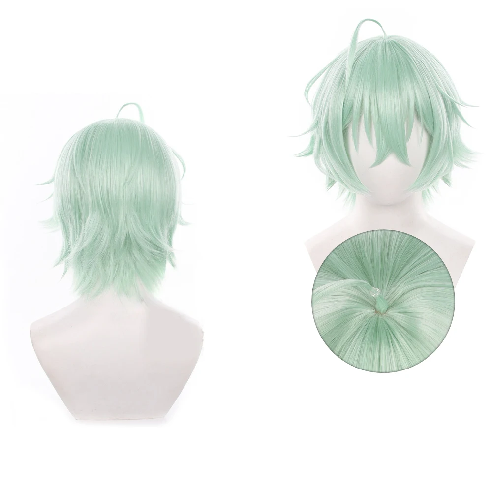 30cm-ミントグリーン-アニメ-原神-アリョーシャ-コスプレウィッグ-耐熱性合成毛-ロールプレイウィッグ-カーニバルコスチュームアクセサリー