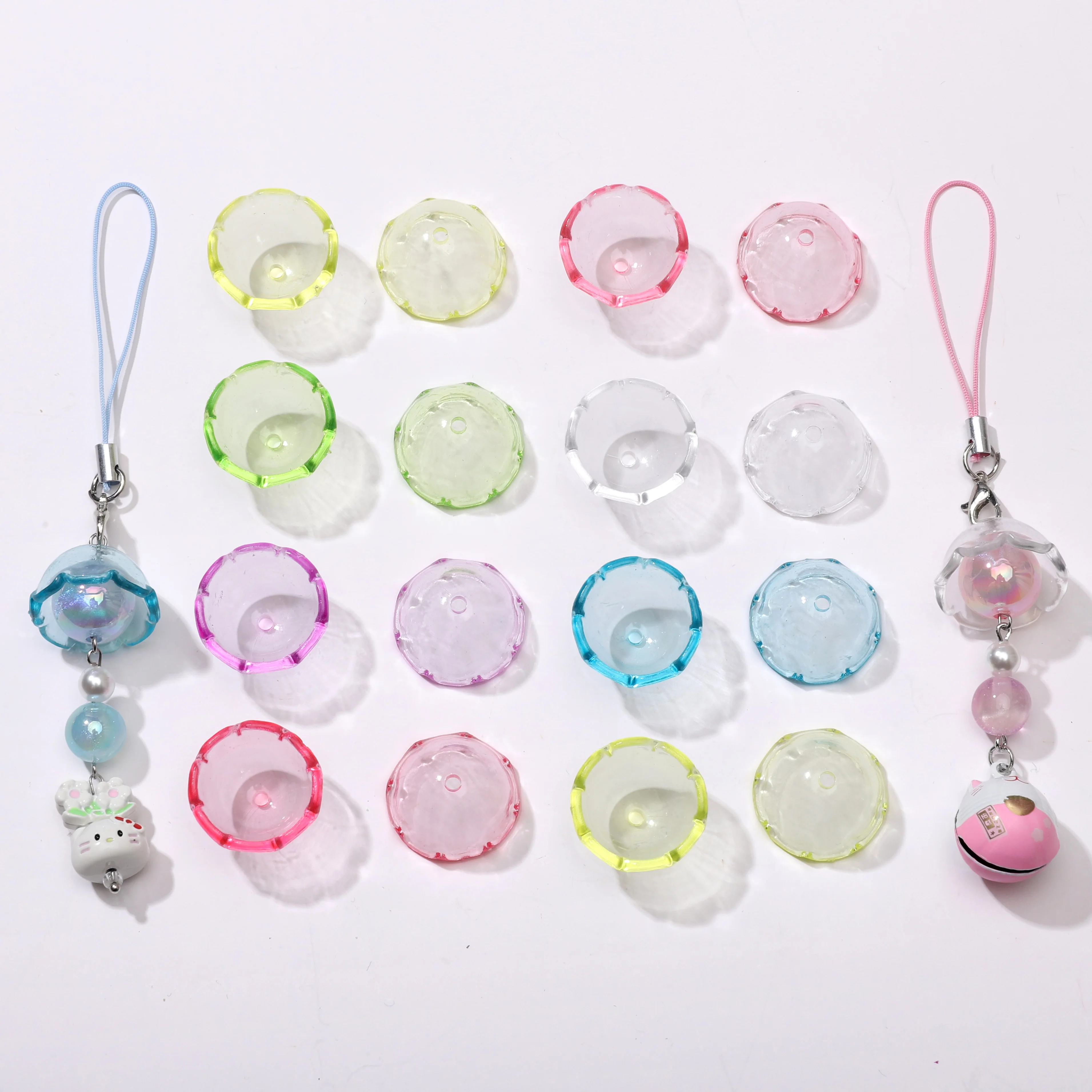 5/10Pcs Acrylic Colorful Caps Jellyfish Wind Bell Decorative Beads For Jewelry Making DIY Earrings Keychain Necklace Accessories