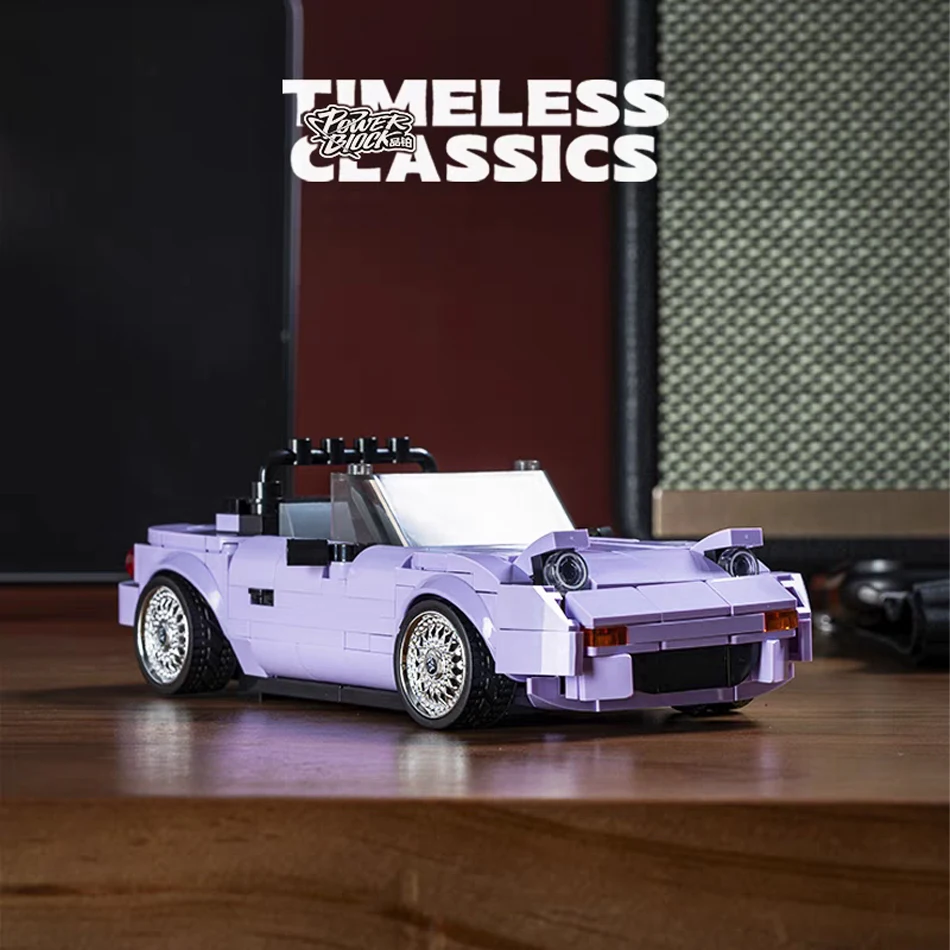 370Pcs MOC City MX-5 MIATA Sports Car Building Blocks Speed Champion Racer Vehicle Bricks with Display Box Garage Toys Kids Gift