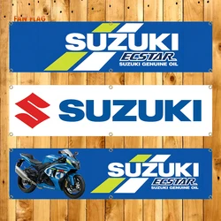 Suzukis-Bandera de coche de motodeportes, cartel de carreras impreso Digital de poliéster, decoración de coche, 60x240cm