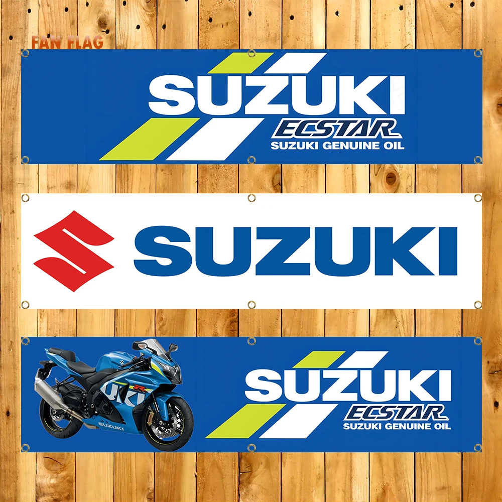 60X240cm Suzukis Motorsports Car Banner Flag Polyester Digital Printed racing Banner For car Decoration