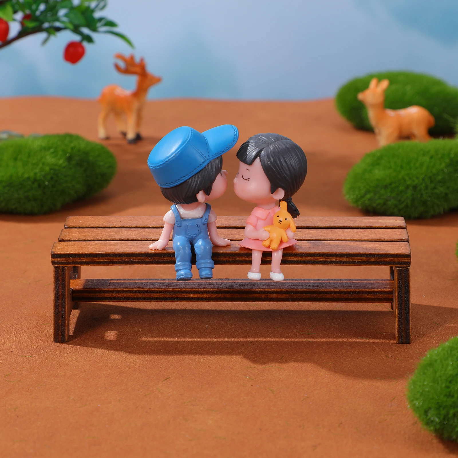 

2 шт. миниатюрные деревянные элементы для декора, аксессуары для миниатюрных домиков, декоративная модель маленькой скамейки, имитация дерева для рукоделия