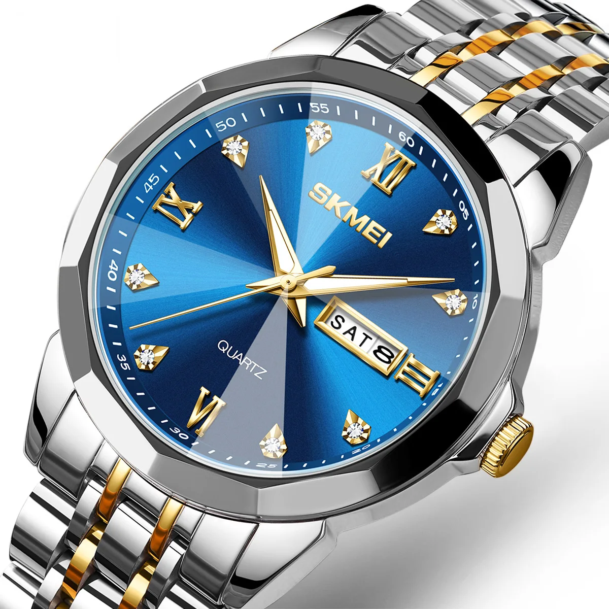 SKMEI Luxury Quartz Wristwatch Mens Original Watch Movement Stainless Steel Waterproof Luminous Watches Reloj Hombre