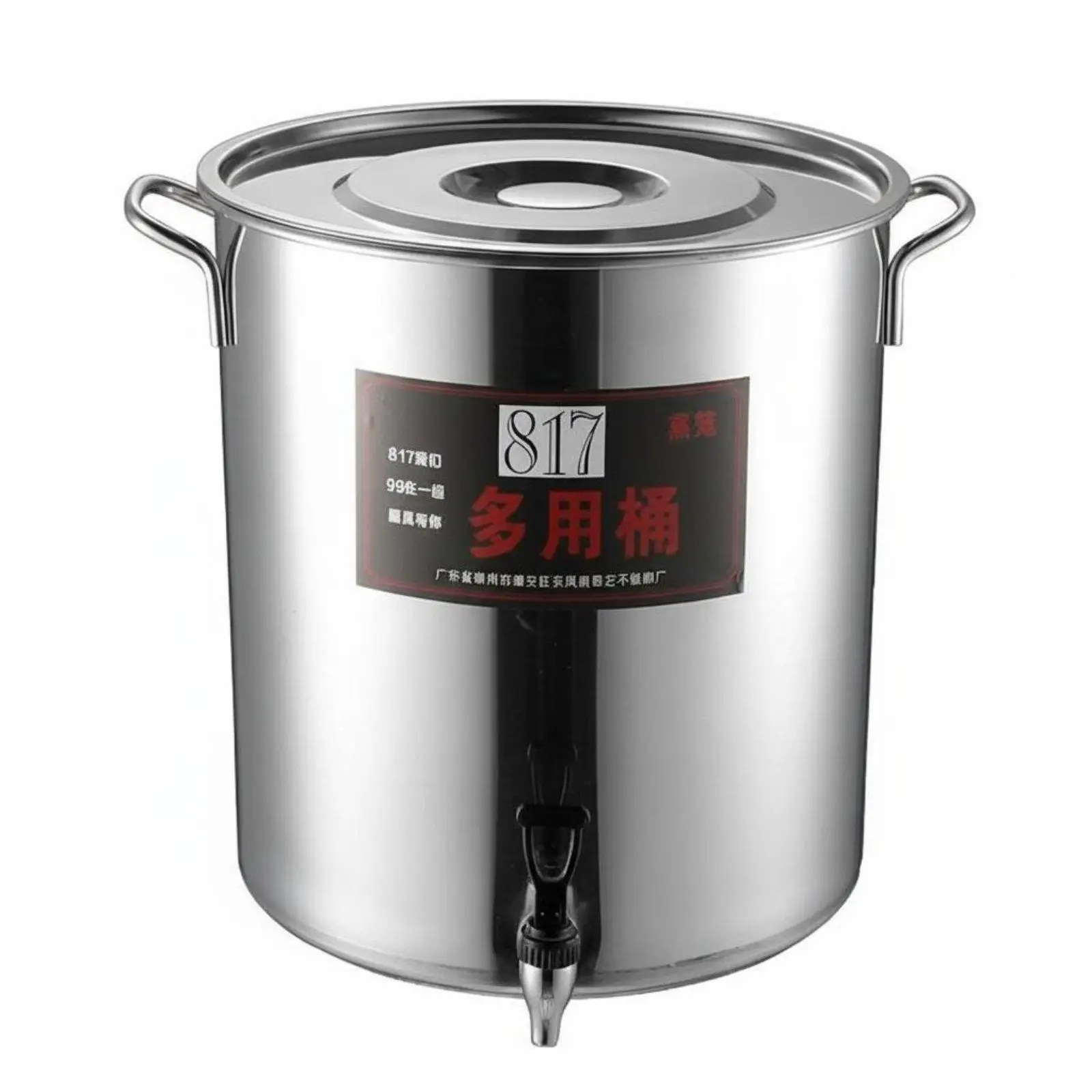 Stainless Steel Bucket Built in Spigot Easy Lift Handles Large Water Storage Cooking Soup for Catering Buffet