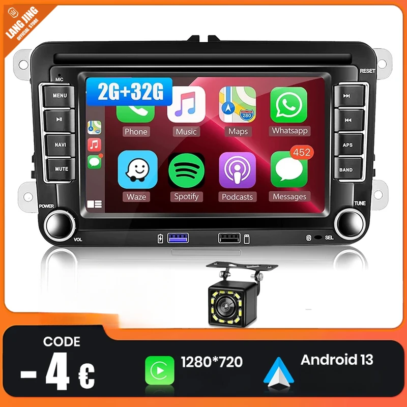 

Android Car Radio Carplay for VW Volkswagen Jetta Passat Golf Polo 7" Car Stereo GPS Wifi FM Audio Receivers Multimedia Player