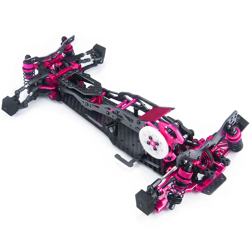 AXSPEED Metal Alloy RC Car Chassis Frame Body Kit With 4 Wheels For 1/10 Sakura D5 MR Remote Control Flat Road Drift Car