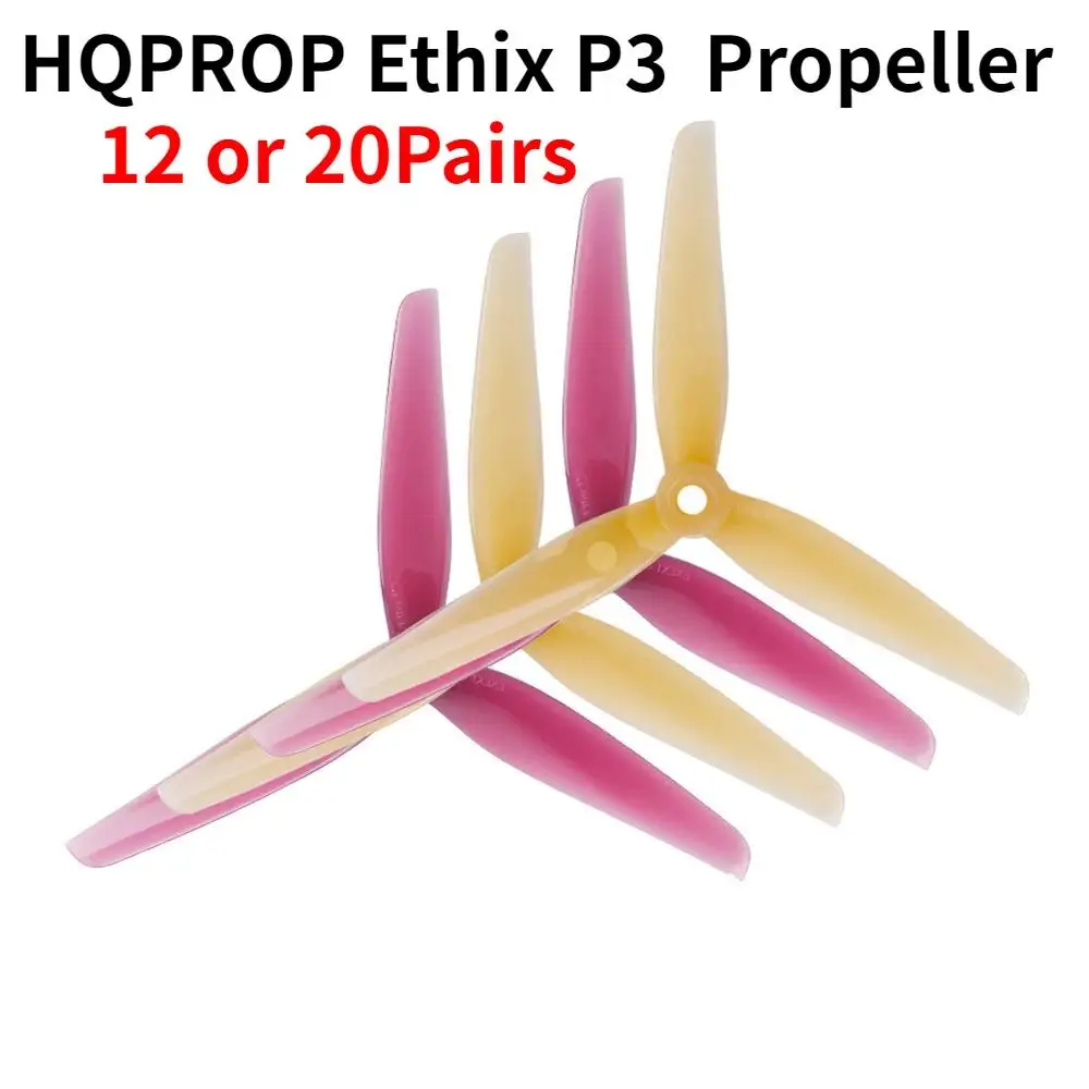 20Pairs  HQPROP Ethix P3 Peanut Butter & Jelly Prop 5130 5.1X3X3 3-Blade PC Propeller for RC FPV Freestyle 5inch Drones