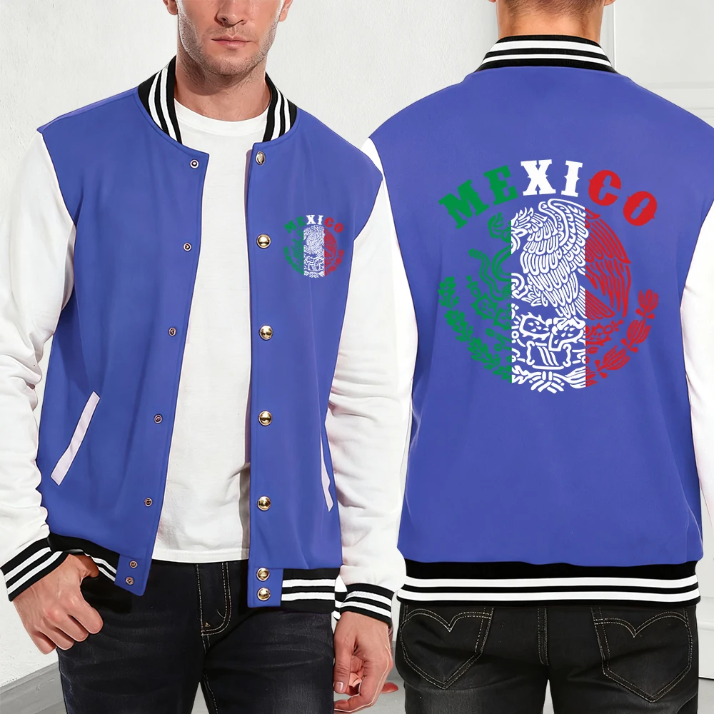 

Мексиканские хлопковые пальто с буквенным принтом орла, мужские зимние флисовые теплые куртки, базовые бейсбольные майки с карманами, мужские топы в стиле хип-хоп