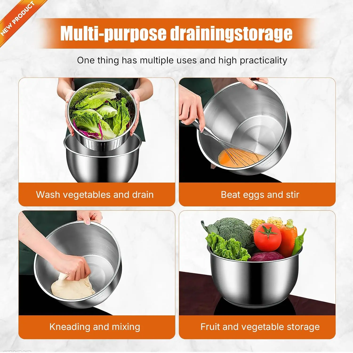 2026 New Stainless Steel Salad Spinner, 6L Salad Spinner, Lettuce Spinner, Fruit Washer,Quick Spin Salad Spinner For Householder
