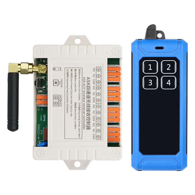 controle-remoto-sem-fio-rf-industrial-433mhz-12v-24v-36v-4-canais-com-receptor-de-radio-e-alcance-de-2000m