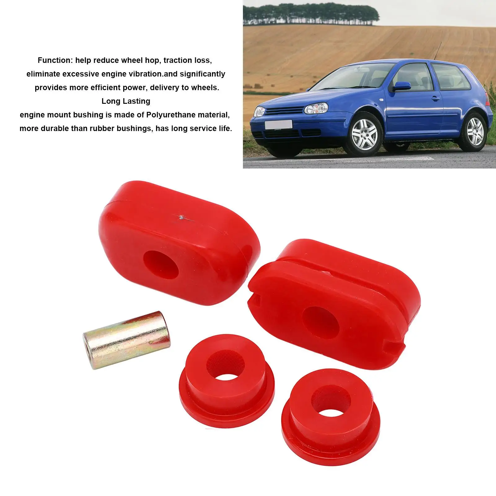 Engine Mount Dog Bone Bushing Wear Resistant Provide More Power Reduce Wheel Hop Engine Mount Polyurethane Bushings for cars