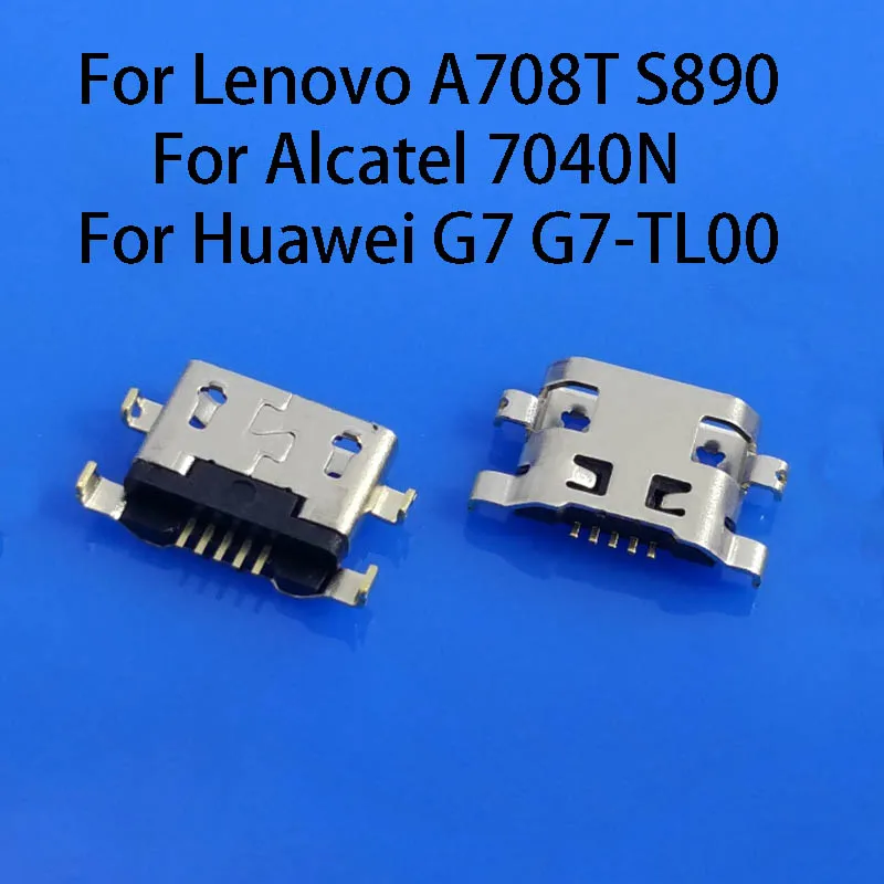 50pcs Micro USB reverse heavy plate 1.2 Charging Port Connector for Lenovo A708t S890 / for Alcatel 7040N for HuaWei G7 G7-TL00