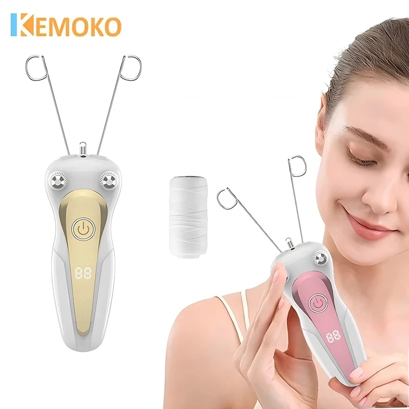 Electric Epilator Hair Remover Body Facial Hair Removal Defeatherer Cotton Thread Depilator Lady Shaver Face Hair Remover Beauty