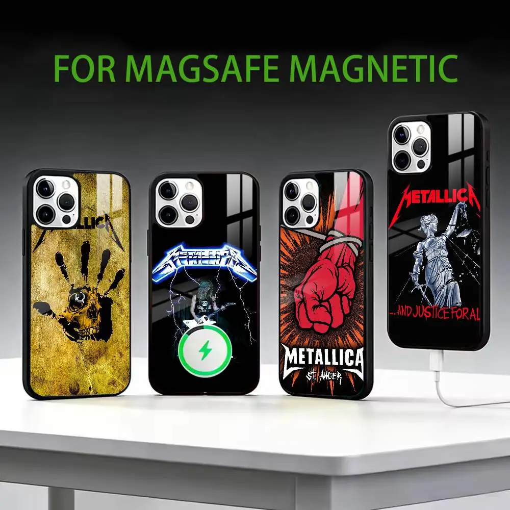 Funda para Teléfono 72 S-Seasons M-Metallica Band-d para iPhone 17, 16, 15, 14, 13, 12, 11 Plus, Pro Max, Magnética para Carga Inalámbrica Magsafe