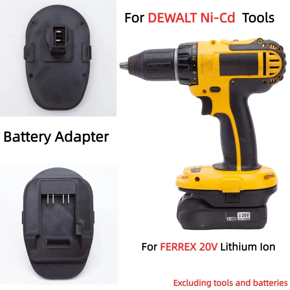 

Battery Adapter For FERREX 20V Lithium Battery Converter TO DEWALT Ni-Cd Brushless Cordless Drill Tools (Only Adapter)