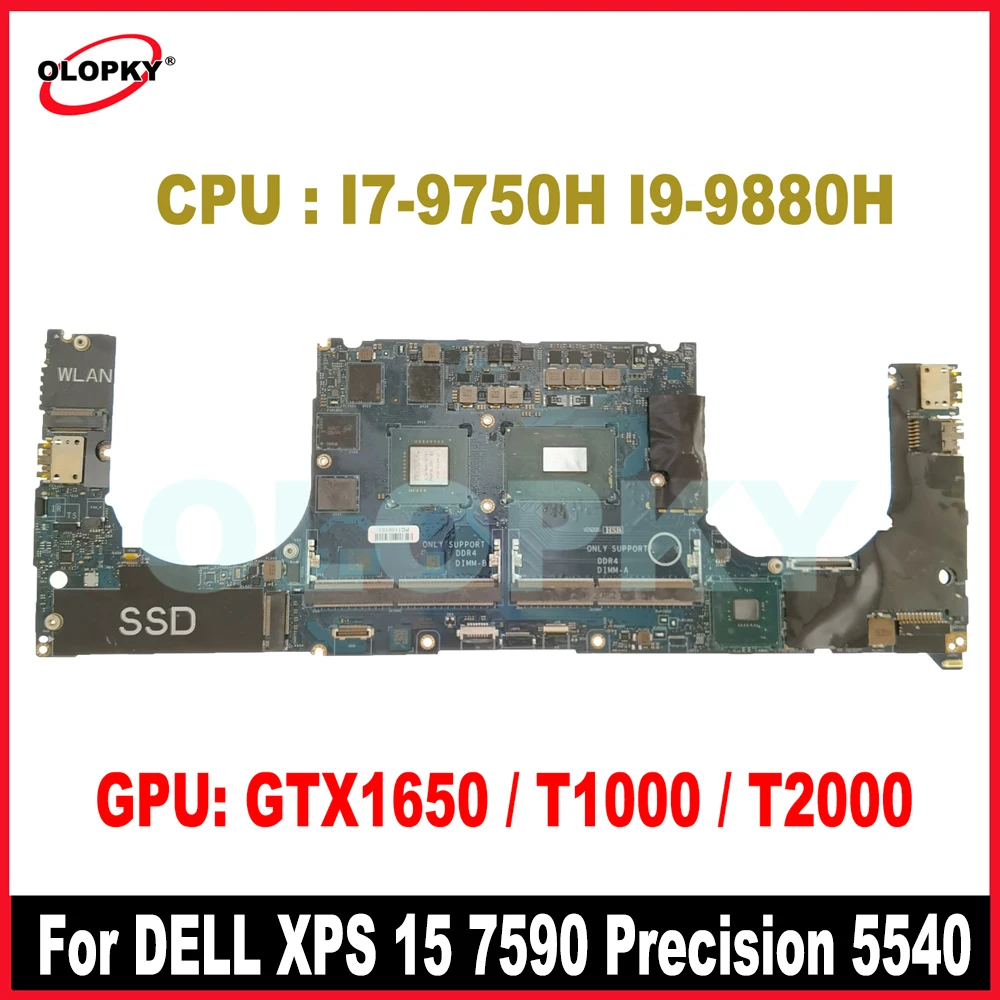 

LA-H331P Motherboard I7-9750H I9-9880H CPU GTX1650 T2000 for DELL XPS 15 7590 Precision 5540 Laptop Motherboard 018W12 04KR2M