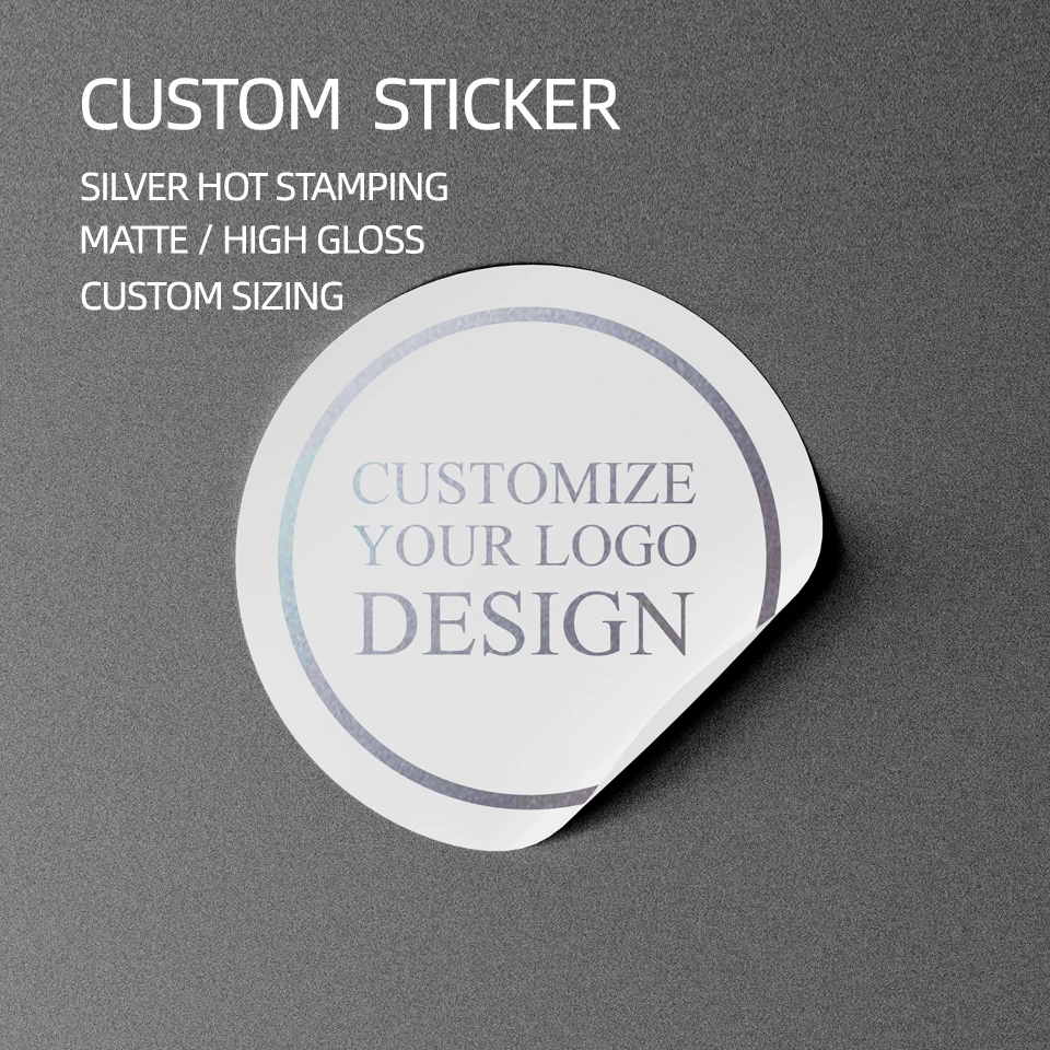 

Customizable Stickers Custom Silver Stamping Logos - Durable Waterproof Labels for Promotional Events & Corporate Gift & Wedding