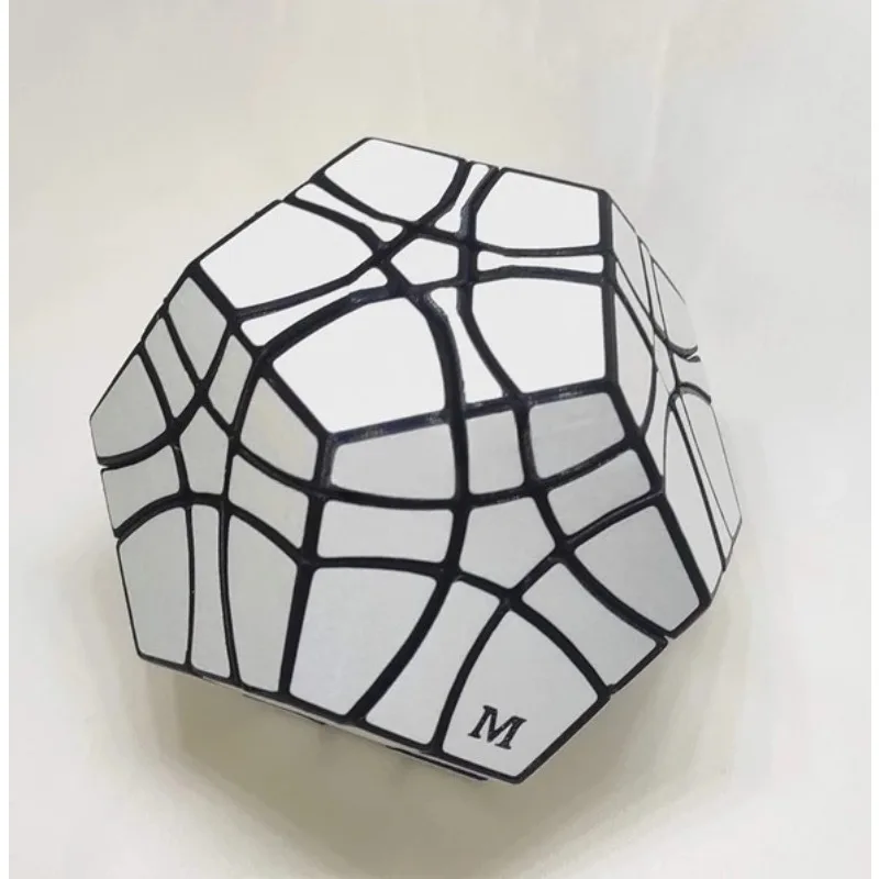 Calvin's Puzzle 3x3 Cube Megaminx Mirror Cube Black Body with White Stickers (Manqube Mod) Cast Coated Magic Cube Toys