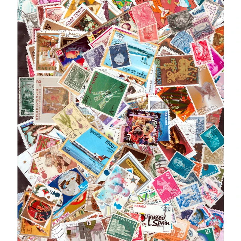 500 PCS Different World Wide Used and Unsed Postage Stamps For Collection