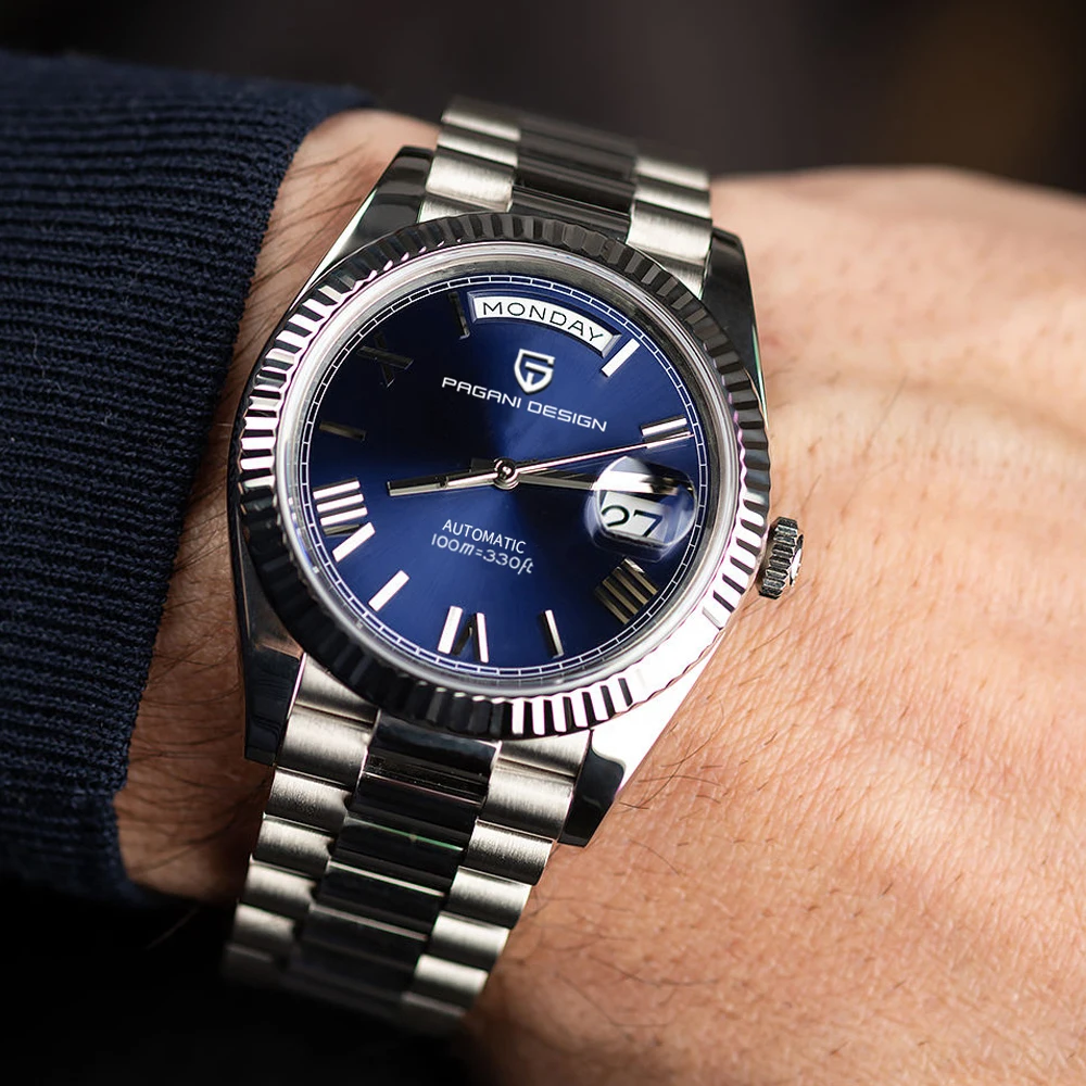 PAGANI DESIGN DD36 ساعات رجالية 2025 ساعة أوتوماتيكية فاخرة للرجال ساعة معصم ميكانيكية تاريخ الياقوت مرآة رجل ساعة حائط هدية