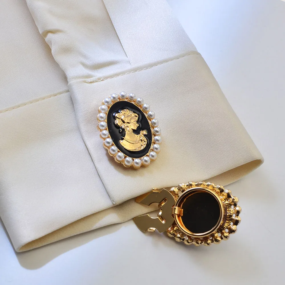 

2 шт. модные металлические классические жемчужные чехлы на пуговицы для одежды «сделай сам», декоративные пуговицы, украшения на рукавах рубашки из сплава