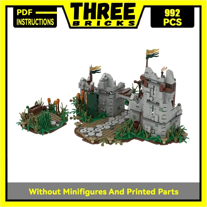 Moc Building Blocks Magical Rings Movie Scene Hide Camp Model Technology Bricks DIY Assembly Street View Toys Children Gifts