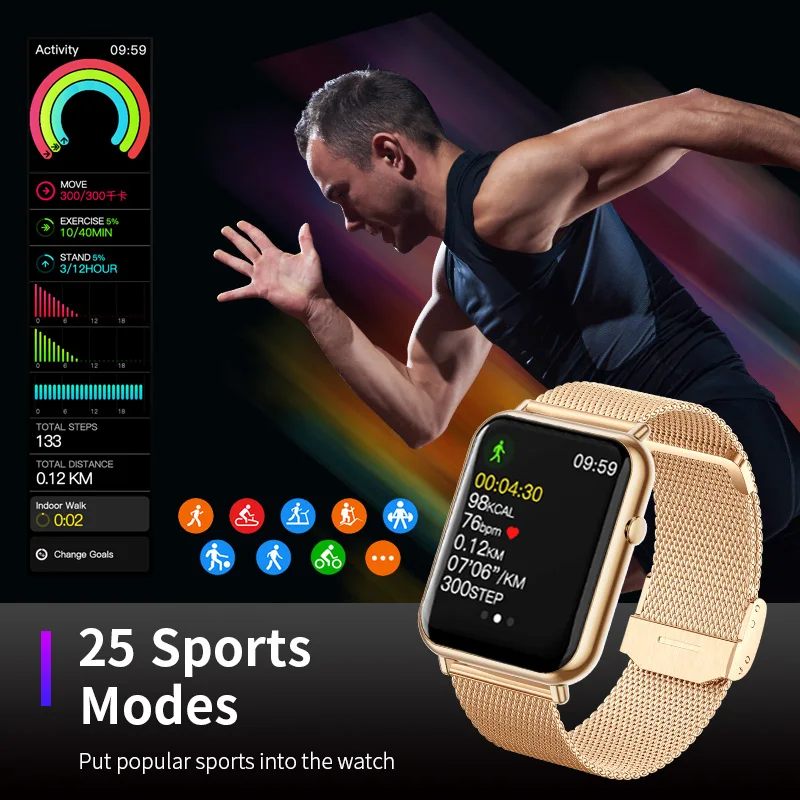 Lige-reloj inteligente deportivo con Bluetooth para mujer, accesorio de pulsera resistente al agua con control de temperatura corporal, llamadas, 2023