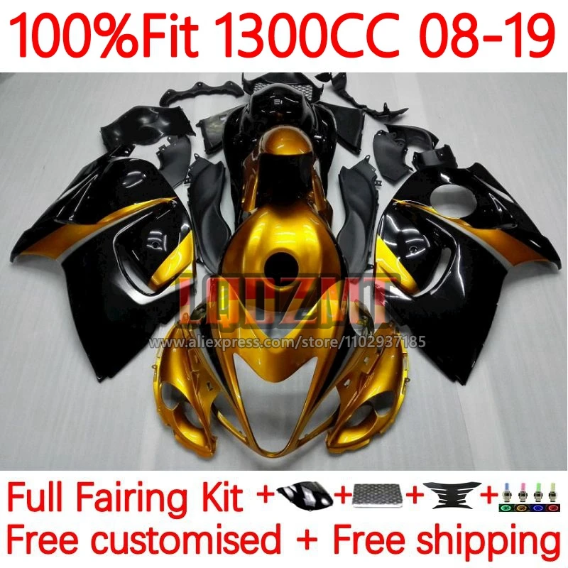 Injection For SUZUKI Hayabusa GSXR1300 CC black golden GSXR 1300 08 09 10 11 12 13 14 2015 2016 2017 2018 2019 Fairings 172No.18