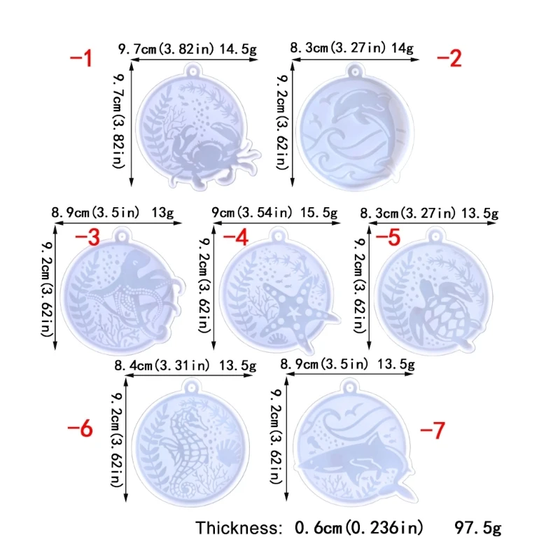 diy animal marinho chaveiro silicone molde epóxi diy ornamentos pingente jóias artesanato molde para o presente do amor