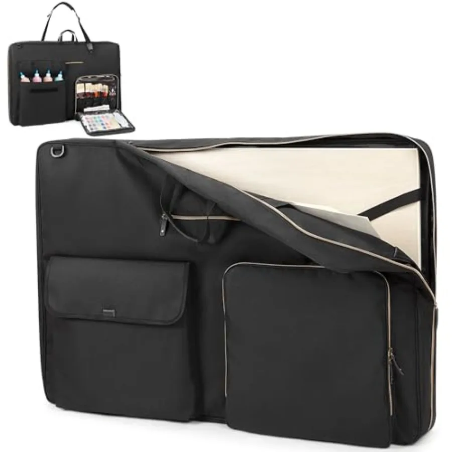 

Art Portfolio Case 24 x 36 Artist Portfolio Bag Poster Board Storage with Shoulder Strap Artwork Carrying Tote Bag for 4k 8k Sk